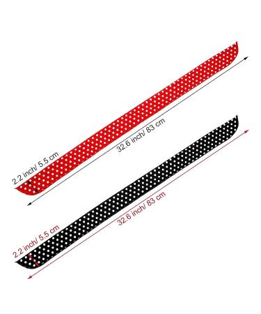 Polka Dot Headbands Set - Retro Bandana Wire Headband for Girls & Women - Vintage Print Christmas Hairband (Red & Black) - Buy Online on SooperMarket.com