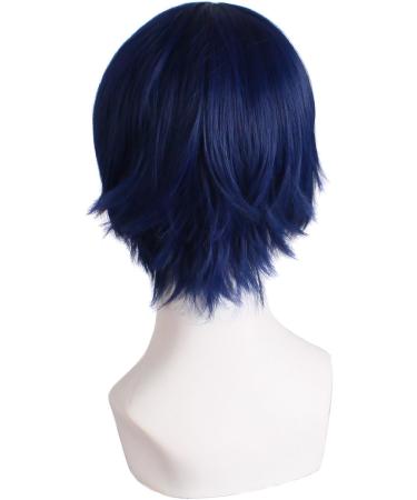 MapofBeauty Men's Short Straight Wig - Cosplay Costume Black/Blue - Buy Online on SooperMarket.com