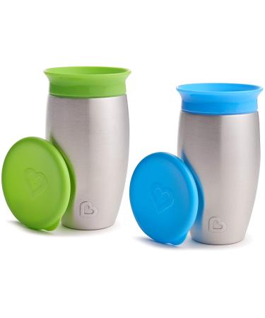 Munchkin 2 Pack Miracle 360 No Spill Sippy Cup 10 Ounce Green/Blue