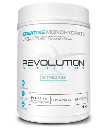 Revolution Nutrition Creatine Monohydrate 1kg Pure unflavoured Increases Muscle Performance Boosts Energy and Supports Recovery 200 Servings