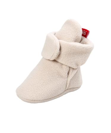 TMEOG Baby Booties Slippers Infant Boots Newborn First Walking Shoes Baby Winter Sock Crib Shoes for Boys Girls 0-18Months 0-6 Months A Beige