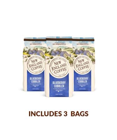 New England Coffee Blueberry Cobbler Medium Roast Ground Coffee 11 oz. Bag - Pack of 3 - Buy Online on SooperMarket.com