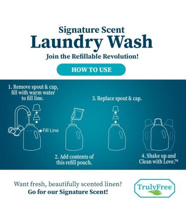 Truly Free Laundry Detergent for Sensitive Skin | Plant-Based Gentle & Safe for Baby Clothes | Eco-Friendly 50 Loads | Includes Refillable Bottle & Signature Scent 50 Fl Oz - Buy Online on SooperMarket.com