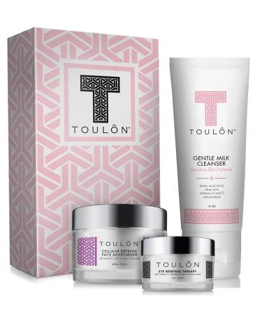 TOULON Skin Care Gift Set for Women: Anti Aging Beauty Sets for Woman Gifts Mother's Day Kit Present Gentle Milk Face Cleanser Antioxidant Day Cream for Face & Eye Cream