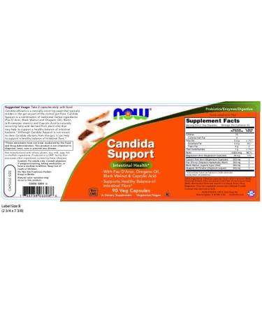 Now Foods Candida Support - 90 Veg Capsules for Digestive Health - Buy Online on SooperMarket.com