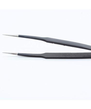 2Pcs Stainless Steel Tweezers Set for Eyelash and Nail Art - Straight and Curved Home Makeup Tool - Buy Online on SooperMarket.com