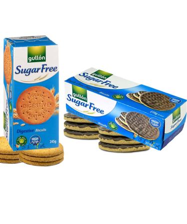 Sugar Free Digestives Biscuit 245g & Dark Chocolate Digestives 270g Packs - 2 x Mixed Sugar Free Digestives Packs