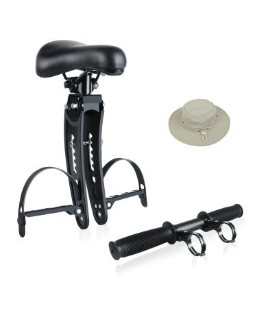 XIEEIX Kids Bike Seat with Handlebar Attachment, Detachable Front Mounted Child Bicycle Seats with Foot Pedals for Children 25 Years, Compatible with All Adult Mountain Bikes (Handle+Seat) New Mtb Seat