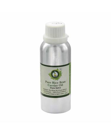 R V Essential Pure Rice Bran Carrier Oil 300ml (10oz)- Oryza Sativa (100% Pure and Natural Cold Pressed)