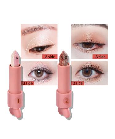 ICE LOVE 2pcs Glitter Eyeshadow Stick Set - Long Lasting Matte Cream & Shimmer Dual Color Eye Makeup - Buy Online on SooperMarket.com