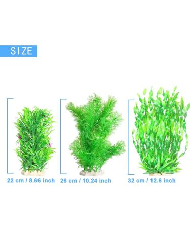 Ctpeng 3-Piece Plastic Aquarium Plants (24-32 cm) | XL Green Aquarium Decoration for Stunning Aquascapes - International Shipping Available - Buy Online on SooperMarket.com