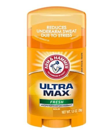 Arm & Hammer Ultra Max Invisible Solid Antiperspirant Deodorant Fresh 1 Ounce Travel Size (Pack of 10)