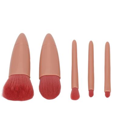 5pcs Makeup Brush Portable Complete Mirror Cosmetic Brushes Kit Sets Set Eyeshadow Loose Setting Powder