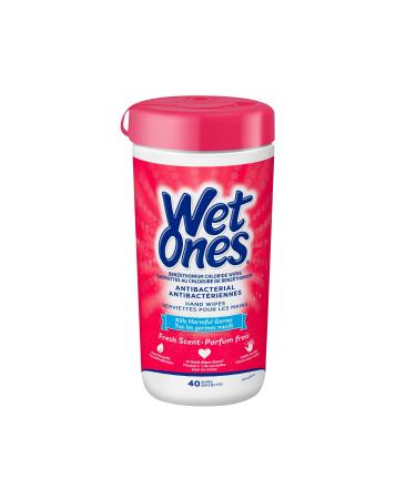Wet Ones Antibacterial Hand Wipes Fresh Scent Wet Wipes 40 Count Canister 40 count (Pack of 1) 40 Count