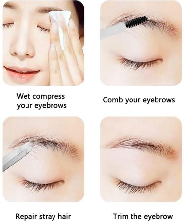 Silver Stainless Steel Eyebrow Tweezers & Brush | Precision Eyebrow Remover & Makeup Tools - Buy Online on SooperMarket.com