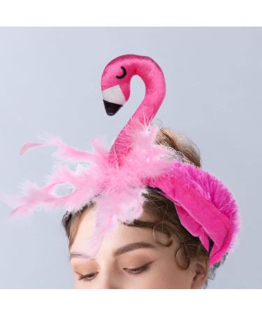 Harilla Pink Flamingo Headband Cute Animal Head Hoops Feathers Hair Accessories Headdress for Girls Women Beach Party Carnival Costume Cosplay Accessories - Buy Online on SooperMarket.com