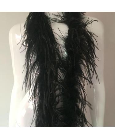 Shekyeon 2 Yard Ostrich Feather Boa - Black Costume Decoration Craft - Buy Online on SooperMarket.com