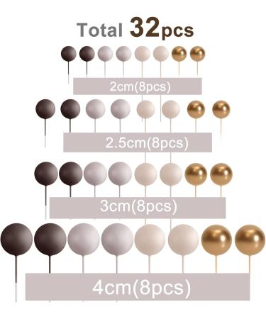 Astaron 32-Piece Tortendeko Balls Cake Topper | Mini-Balloons Rabbit Decor for Wedding Baby and Birthday Parties - Brown & Gold - Buy Online on SooperMarket.com