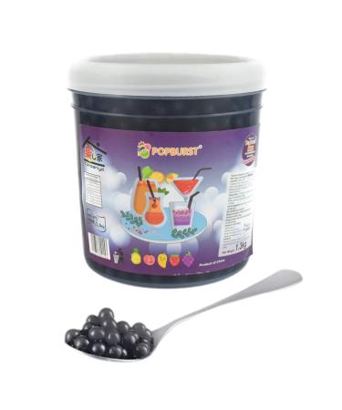 Tanoshiya Popping Boba Blueberry 1.3kg - Premium Quality Tapioca Bubble Tea Pearls