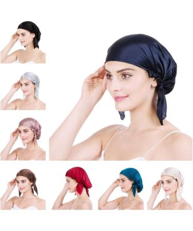 Oropy 100% Silk Sleep Cap for Women - Breathable Night Cap for Hair Loss - One Size Navy Blue | Hair Beauty Accessory - Buy Online on SooperMarket.com