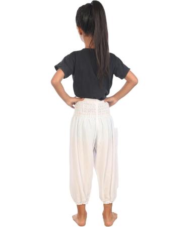 Lofbaz Kids Hippy Thai Harem Aladdin Pants 6-7 Years - Solid White - Buy Online on SooperMarket.com
