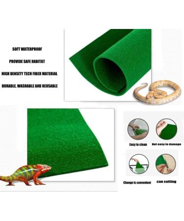 PINVNBY Reptile Carpet Lizards Bedding Pet Cage Mat Supplies Geckos Terrarium Substrate Liner for Chamelon Bearded Dragon Turtles Iguana Snakes 2PCS (green) - Buy Online on SooperMarket.com