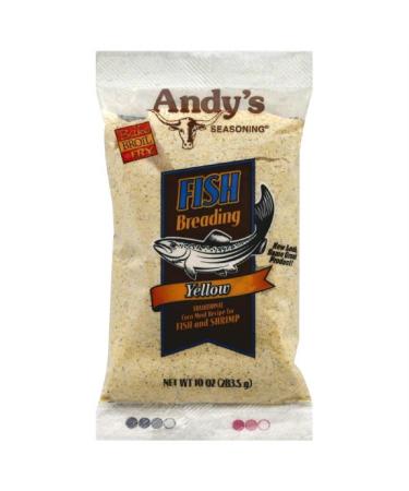 Andy's seasoning, Yellow fish breading for excellent tasting fish and shrimp 10 oz Bag