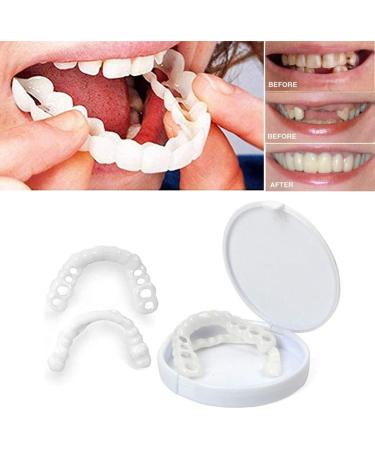 Risely Temporary Whitening Veneers - 2 Pairs of Artificial Teeth for Men & Women | Plug-In Braces & Lightening Dentures - Buy Online on SooperMarket.com