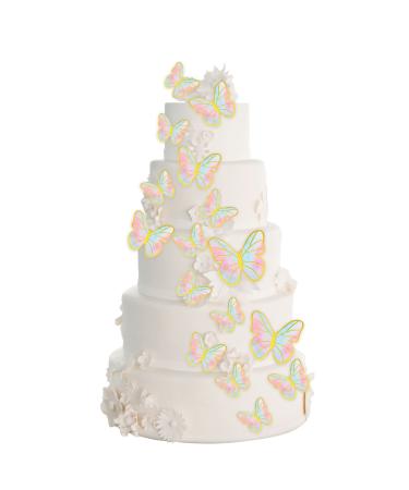 60 Pcs Butterfly Cupcake Toppers Birthday Party Decor 3D Blue Pink Gold Butterfly Cake Topper Picks Decor for Girls Women Birthday Party Baby Shower Wedding Cake Ornaments Party Decoration(blue pink) Colorfurpink