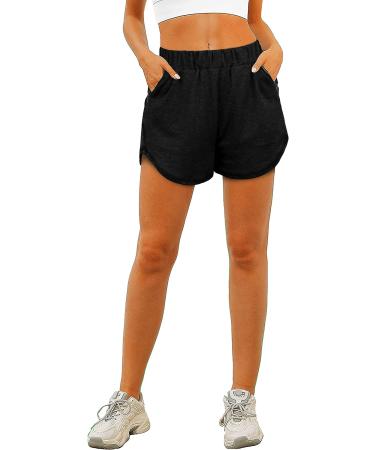 XIEERDUO Women's Workout Shorts - Black, X-Large | Athletic Running Dolphin Shorts with Zipper Pockets - Buy Online on SooperMarket.com