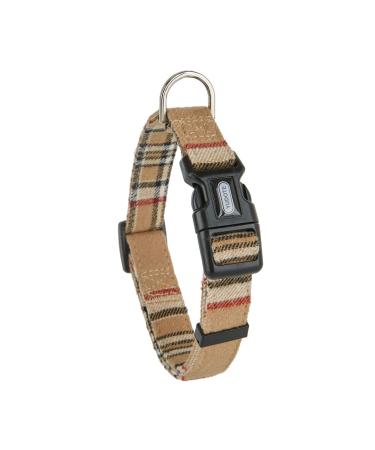 Yudote soft dog collar checkered cartridges wrapped with fabric not lovely for small dogs with sensitive skin beige s (1 -pack) beige