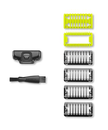 YINKE Guide Comb Body Skin For Philips OneBlade & One Blade Pro QP2520 QP2530 QP2620 QP2630 QP6510 QP6520 Face Hair Clippers Beard Trimmer Replacemen Pack Kit (6pc) black 6