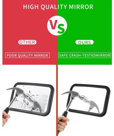 Shatterproof Baby Car Mirror for Backseat | Adjustable Rear View Mirror for Infants, Kids, and Pets - Black - Buy Online on SooperMarket.com