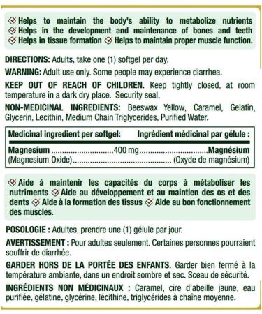 Nature's Bounty Magnesium 125 Liquid Softgels - Enhanced Absorption - Capsules - Buy Online on SooperMarket.com
