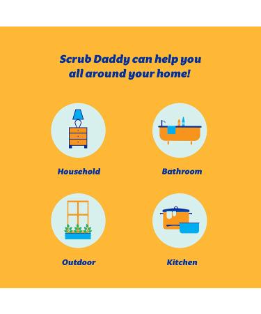 Scrub Daddy Sponge - Dye Free, Scratch-Free & Multi-Use Scrubber for Dishes | Odor Resistant & Deep Cleaning | Dishwasher Safe - Buy Online on SooperMarket.com