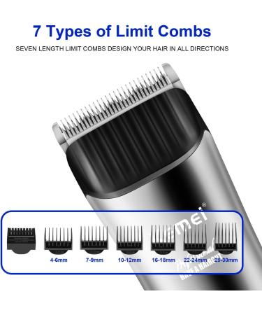 KEMEI Silver Hair Clippers for Men Cordless Clipper Professional Barber Clippers USB Rechargeable Wireless Haircut Clippers km-2481 - Buy Online on SooperMarket.com