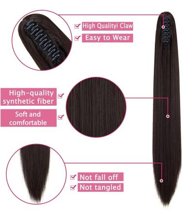 OMGREAT Ponytail Extension 21" Long Straight Curly Claw Ponytail Hair Extension One Piece Clip in on Ponytail Synthetic Hairpieces Straight Dark Brown 21Inch Dark Brown-Straight - Buy Online on SooperMarket.com