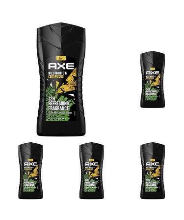 Axe shower gel Wild Mojito & Cedarwood for long -lasting freshness and fragrance after the shower dermatologically tested 250 ml 1 piece (pack of 5) 250 ml (5 pack)