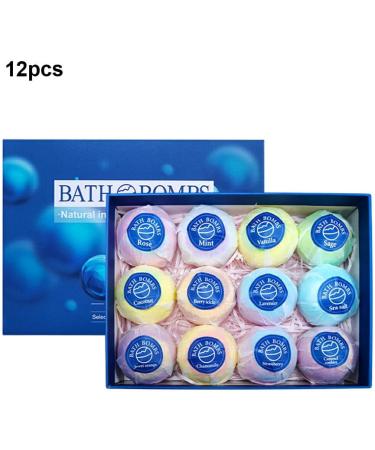 vreplrse 12pieces Vegan Bath Set Refreshing Aromatherapy Experience Bath Bombss for Women Gifts Bath Bombss Making Kit Blue - Buy Online on SooperMarket.com