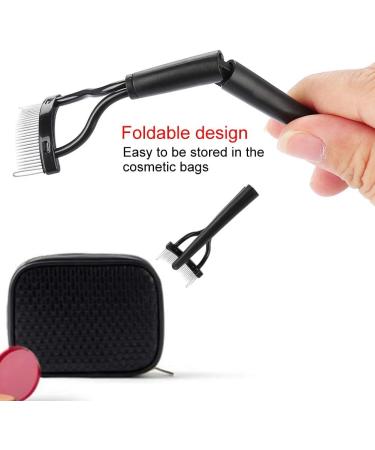 Dekaim Eyelash Comb Beauty Makeup Lash Separator Foldable Metal Eyelash Brush Comb Mascara Curl Tool - Buy Online on SooperMarket.com