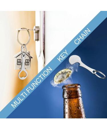 Buy 2 Sets Stainless Steel Shopping Trolley Tokens & Key Rings - Durable Metal Coin Holder & Wine Bottle Opener - Perfect for DIY & Couples - Buy Online on SooperMarket.com