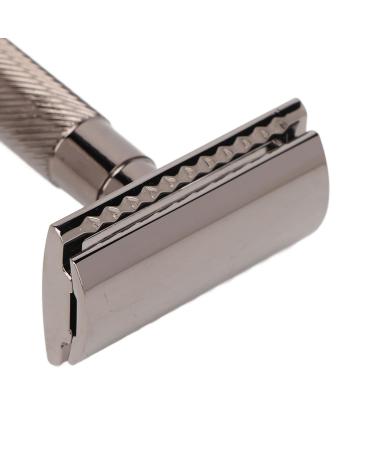 Double Edge Safety Razor Set | Manual Shaving Razor with 10 Blades & Stand | Reusable Alloy Grooming Tool for Effortless Shaving - Buy Online on SooperMarket.com