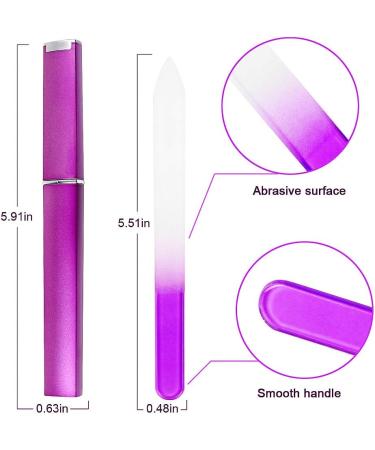 SWKJ 4 PCS Set Glass Nail Files Professional Gradient Color Crystal Nail Files with Cases Double Sided Nail Files Fingernail/Toenail Caring Tools for Home and Salon Use - Buy Online on SooperMarket.com