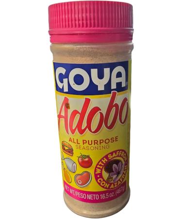 Adobo All Purpose Seasoning with Saffron 16oz - Flavor Fiesta! Goya Latin Magic in Every Box - Spanish Seasoning Wonder + Bonus PaLiSoL CREATiONS Sticker! Taste the Heat of Latin America Enhanced with a Touch of Azafr n ! Con Azafran 16.5OZ - 467 G - Buy Online on SooperMarket.com
