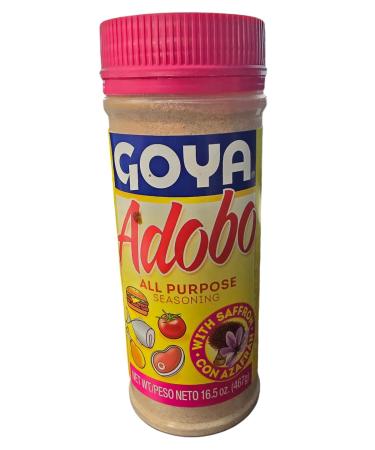 Adobo All Purpose Seasoning with Saffron 16oz - Flavor Fiesta! Goya Latin Magic in Every Box - Spanish Seasoning Wonder + Bonus PaLiSoL CREATiONS Sticker! Taste the Heat of Latin America Enhanced with a Touch of Azafr n ! Con Azafran 16.5OZ - 467 G