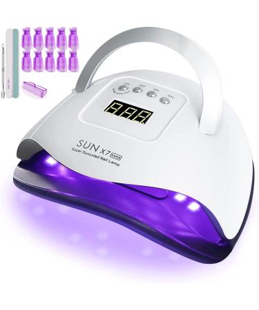 180W nail dryer UV LED lamp for nails nail lamp for gel nails with 10/30/60/99S Timer gel nail polish curing lamp with car sensor LCD display polish remote nail clips/nail file