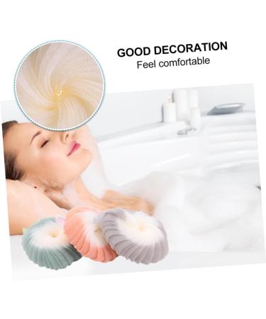 NOLITOY 3 Pcs Natural Two-Ball Bath Sponge Set for Women - Body Wash Accessories Mesh Bath Ball & Plastic Fiber Scrubber - Buy Online on SooperMarket.com