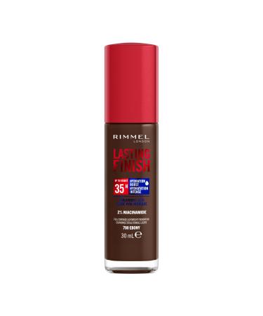 Rimmel London - Lasting Finish 35 Hour Foundation Long-Wearing Hydrating Vegan Formula Full-Coverage - Ebony 1 count (Pack of 1) Ebony - 700