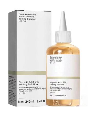 240ml Glycolic Acid 7% Toning Resurfacing Solution Glycolic Sour 7% Toner Skincare Hyaluronic Acid Serum for Large Pores & Acne Skin Resurfacing Solution Exfoliating