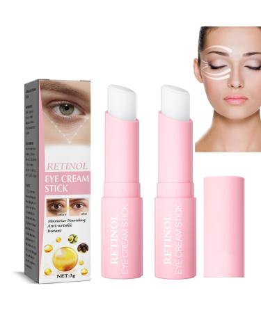 2Pcs Retinol Eye Stick  Retinol Anti-Aging Eye Cream for Dark Circles and Puffiness  Retinol Eye Cream  Eye Balm Stick  Retinol Serum Balm Stick Reduces Fine Lines  Wrinkles  Dark Circles